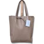 Lundholm tas dames schoudertas shopper dames leer licht taupe / beige met rits - shopper dames leer - zeer soepel leer - cadeau voor vrouw vrouwen cadeautjes tip | Lundholm Odense serie