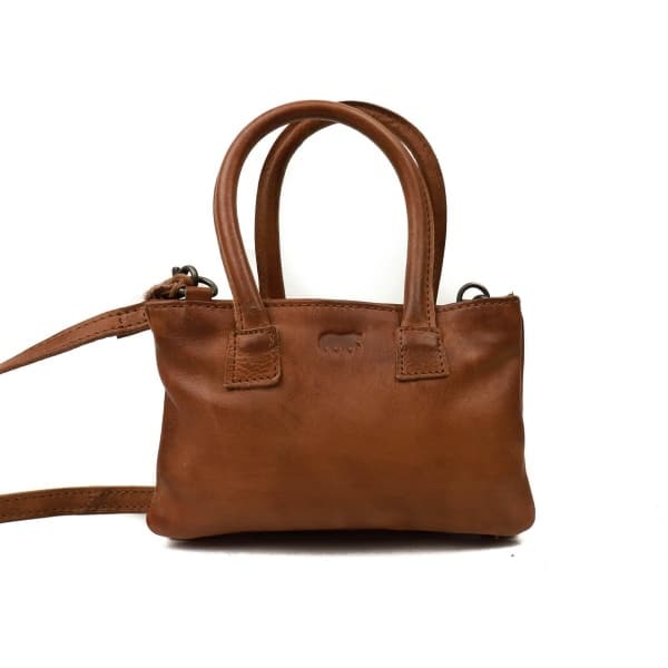 Bear Design Ezlynn Leren Minin Handtas / Crossbodytas - Cognac