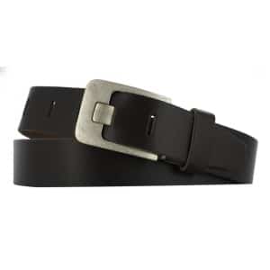 Casual Leren Riem | Dames & Heren | 4cm breed | Riemmaat: 95cm (totale lengte: 110cm) | 100% echt leer | Kleur: bruin | Nikkelvrije gesp