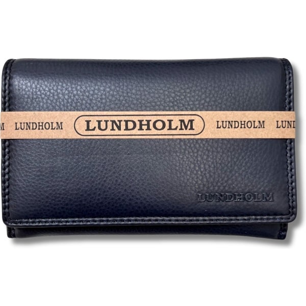Lundholm portemonnee dames leer donkerblauw - compact formaat huishoudportemonnee vrouwen cadeautjes tip - Lundholm Helsingborg serie | Scandinavisch design