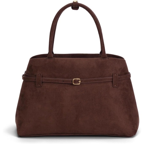 Suède handtas voor dames - vintage en praktisch - bruin - suède