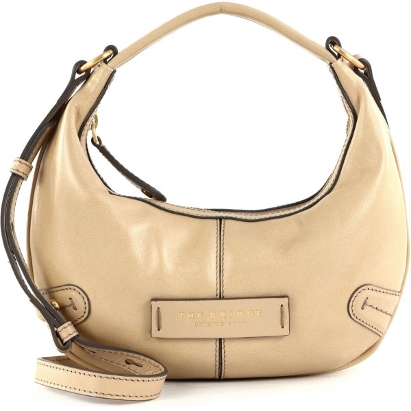 THE BRIDGE Leren Handtas Schoudertas Flavia Hobo Bag Butter Oro Beige