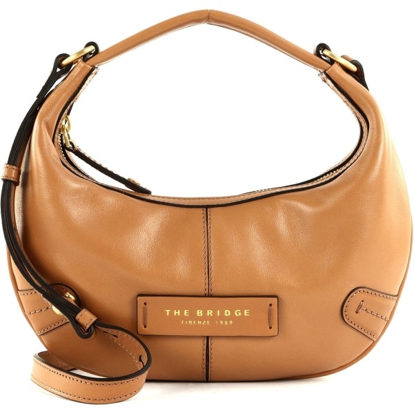 THE BRIDGE Leren Handtas Schoudertas Flavia Hobo Bag Marzapane Oro Lichtbruin